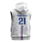 Cabo Verde Kopa di Mundu Custom Sleeveless Hoodie Atlantic Waves White Edition