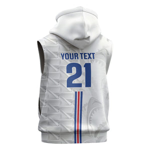 Cabo Verde Kopa di Mundu Custom Sleeveless Hoodie Atlantic Waves White Edition