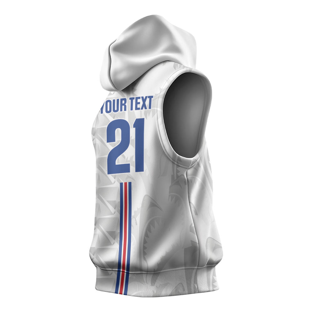 Cabo Verde Kopa di Mundu Custom Sleeveless Hoodie Atlantic Waves White Edition