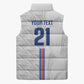 Cabo Verde Kopa di Mundu Custom Sleeveless Puffer Jacket Atlantic Waves White Edition