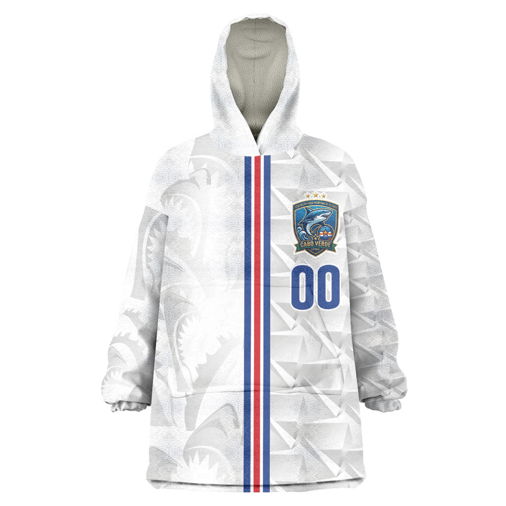 Cabo Verde Kopa di Mundu Custom Wearable Blanket Hoodie Atlantic Waves White Edition