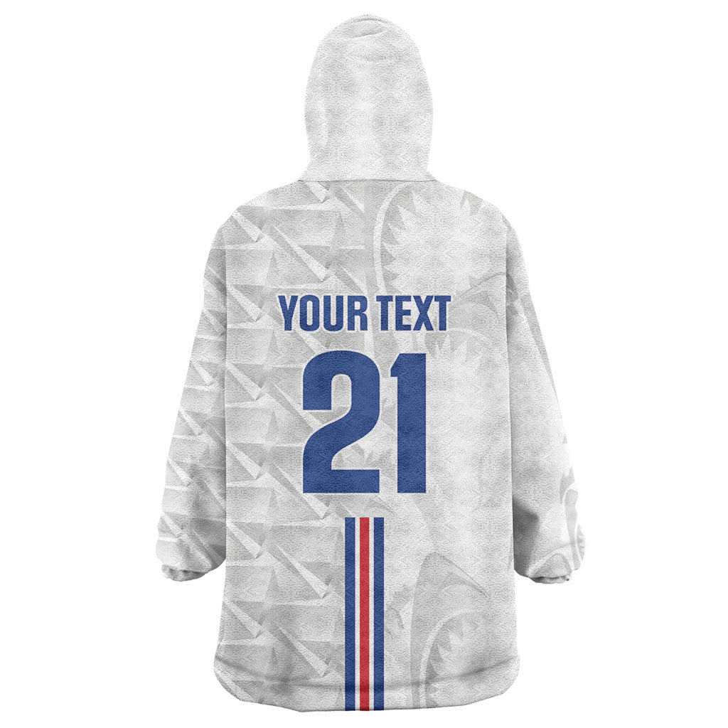 Cabo Verde Kopa di Mundu Custom Wearable Blanket Hoodie Atlantic Waves White Edition