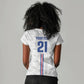 Cabo Verde Kopa di Mundu Custom Women V-Neck T-Shirt Atlantic Waves White Edition