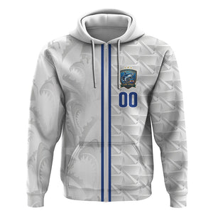 Cabo Verde Kopa di Mundu Custom Zip Hoodie Atlantic Waves White Edition