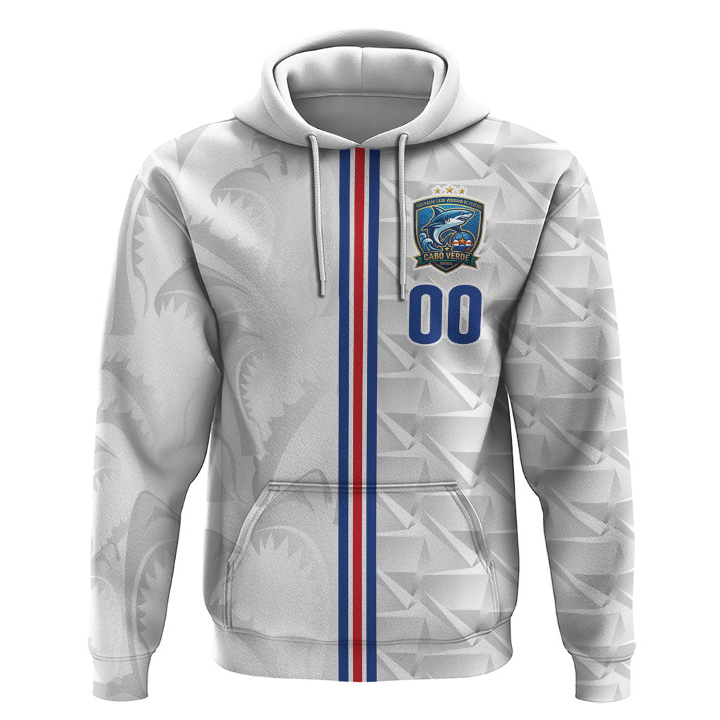Cabo Verde Kopa di Mundu Custom Zip Hoodie Atlantic Waves White Edition