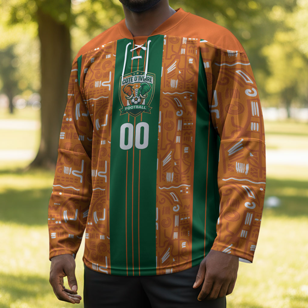 Cote d'Ivoire N'glo Wa Klo Custom Hockey Jersey Baoule Textile Edition
