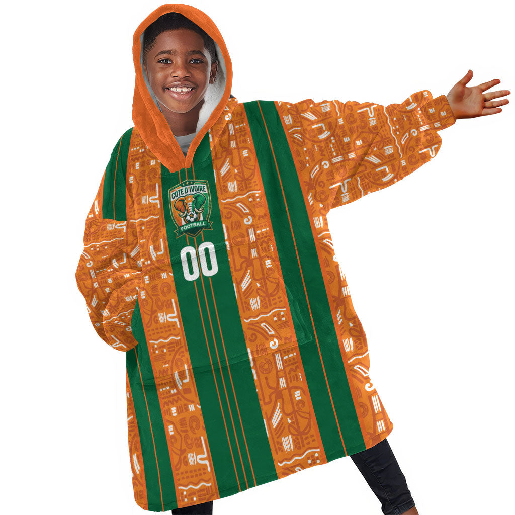 Cote d'Ivoire N'glo Wa Klo Custom Kid Wearable Blanket Hoodie Baoule Textile Edition