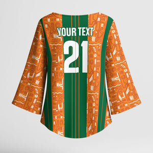 Cote d'Ivoire N'glo Wa Klo Custom Kimono Sleeve Blouse Baoule Textile Edition