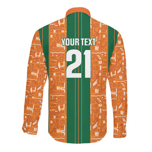 Cote d'Ivoire N'glo Wa Klo Custom Long Sleeve Button Shirt Baoule Textile Edition