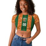 Cote d'Ivoire N'glo Wa Klo Custom Raglan Cropped T shirt Baoule Textile Edition