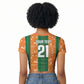 Cote d'Ivoire N'glo Wa Klo Custom Raglan Cropped T shirt Baoule Textile Edition
