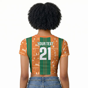 Cote d'Ivoire N'glo Wa Klo Custom Raglan Cropped T shirt Baoule Textile Edition