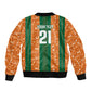 Cote d'Ivoire N'glo Wa Klo Custom Sleeve Zip Bomber Jacket Baoule Textile Edition
