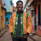 Cote d'Ivoire N'glo Wa Klo Custom Sleeve Zip Bomber Jacket Baoule Textile Edition