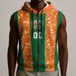 Cote d'Ivoire N'glo Wa Klo Custom Sleeveless Zip Hoodie Baoule Textile Edition