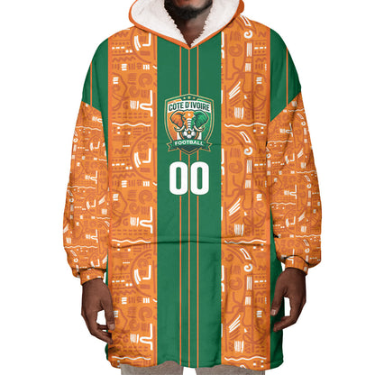 Cote d'Ivoire N'glo Wa Klo Custom Wearable Blanket Hoodie Baoule Textile Edition