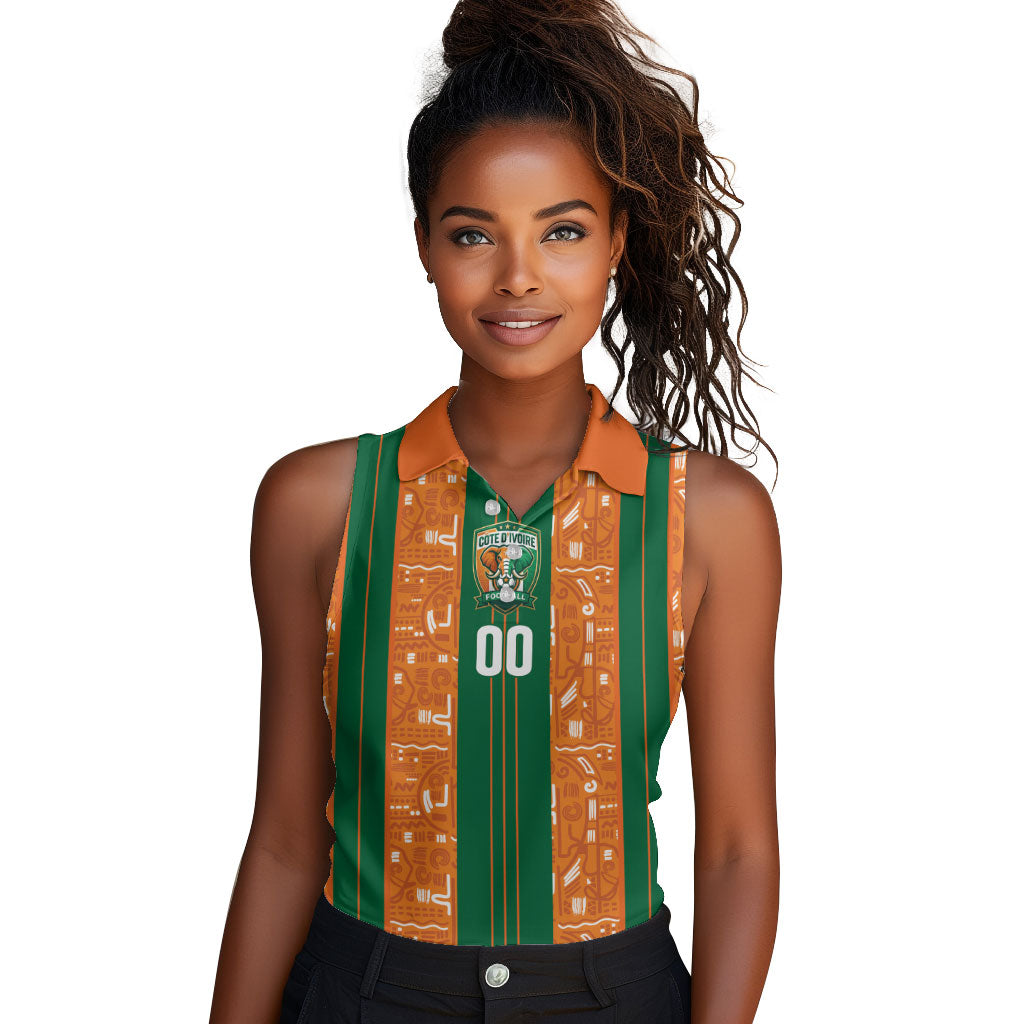 Cote d'Ivoire N'glo Wa Klo Custom Women Sleeveless Polo Shirt Baoule Textile Edition