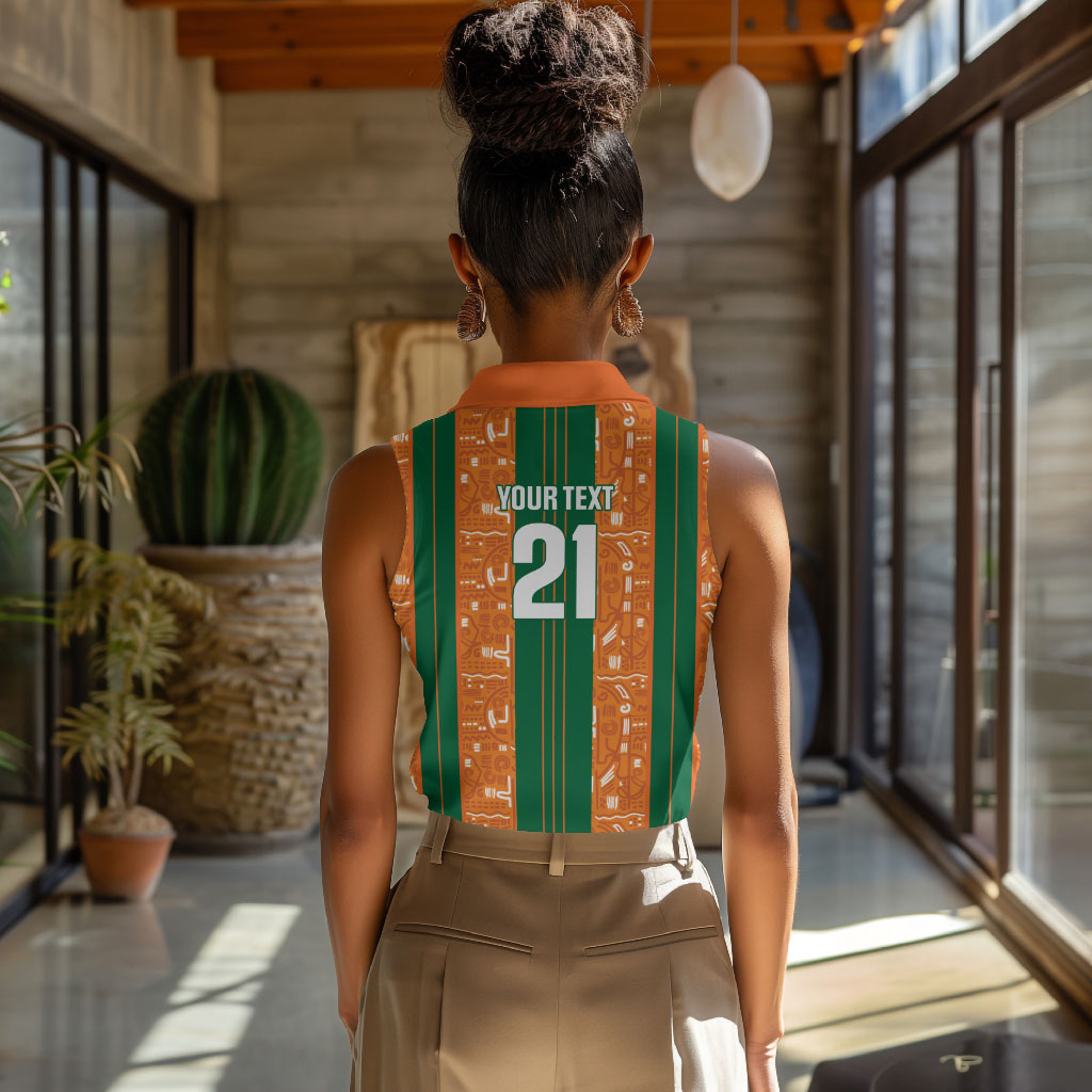 Cote d'Ivoire N'glo Wa Klo Custom Women Sleeveless Polo Shirt Baoule Textile Edition
