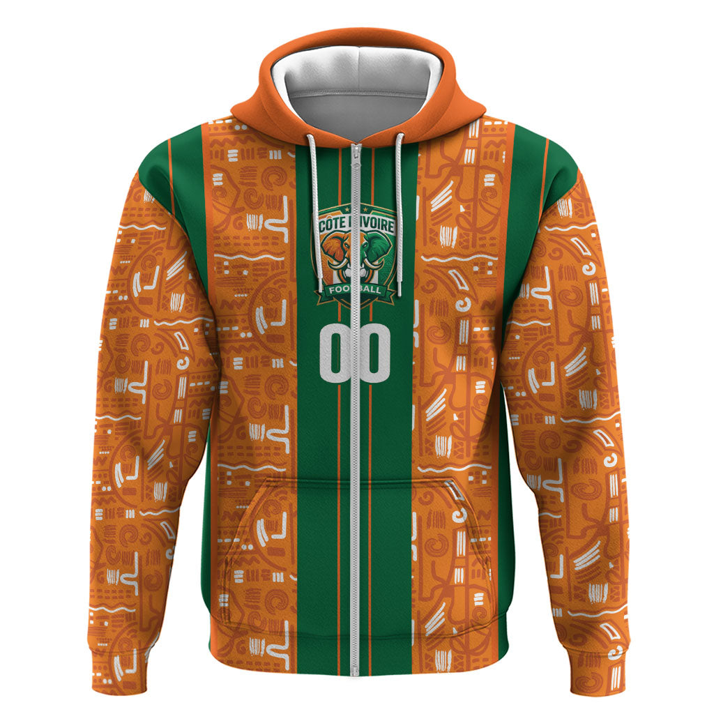 Cote d'Ivoire N'glo Wa Klo Custom Zip Hoodie Baoule Textile Edition