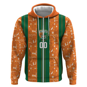 Cote d'Ivoire N'glo Wa Klo Custom Zip Hoodie Baoule Textile Edition