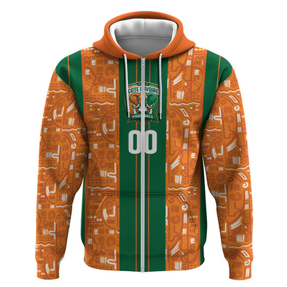 Cote d'Ivoire N'glo Wa Klo Custom Zip Hoodie Baoule Textile Edition