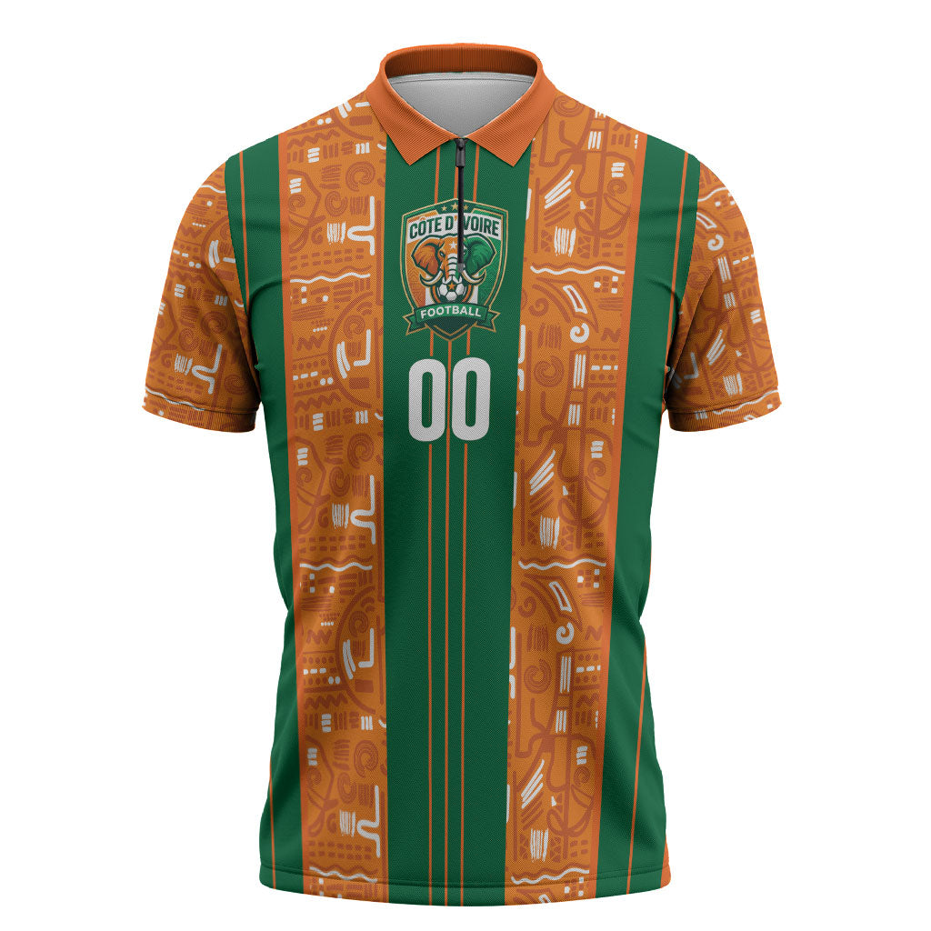 Cote d'Ivoire N'glo Wa Klo Custom Zipper Polo Shirt Baoule Textile Edition