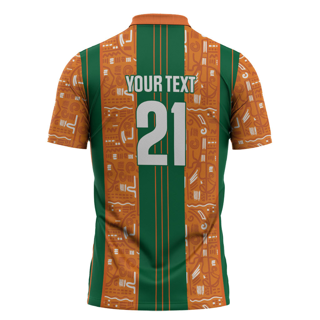 Cote d'Ivoire N'glo Wa Klo Custom Zipper Polo Shirt Baoule Textile Edition