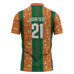Cote d'Ivoire N'glo Wa Klo Custom Zipper Polo Shirt Baoule Textile Edition