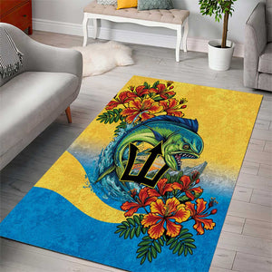 Black Barbadians Mahi-mahi Trident Area Rug - African Pride