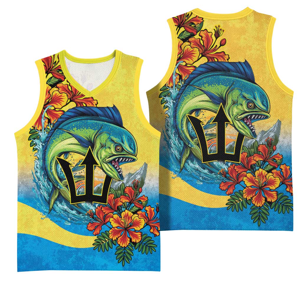 Black Barbadians Mahi-mahi Trident Basketball Jersey - African Pride
