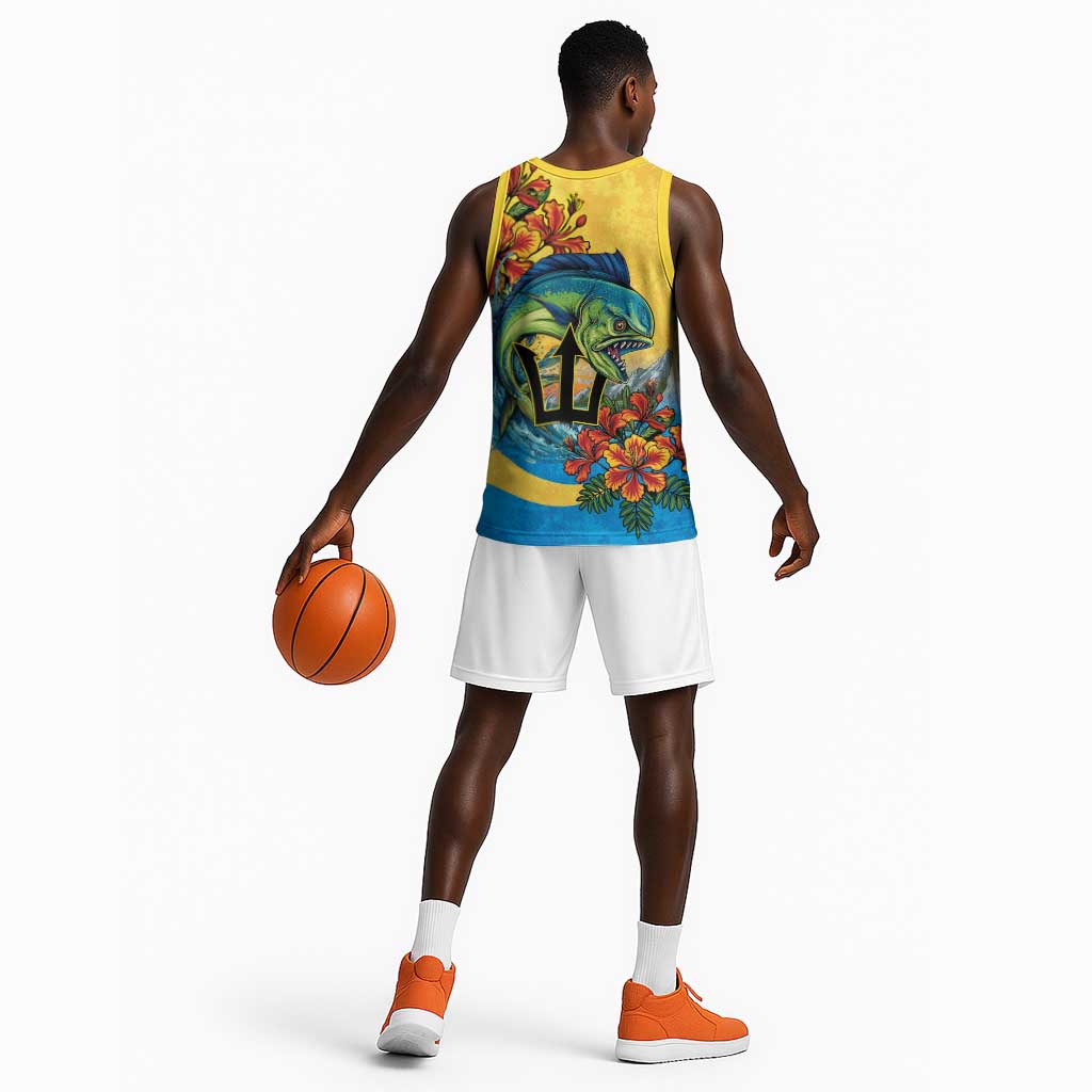 Black Barbadians Mahi-mahi Trident Basketball Jersey - African Pride