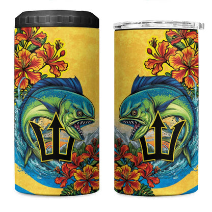 Black Barbadians Mahi-mahi Trident 4 in 1 Can Cooler Tumbler - African Pride