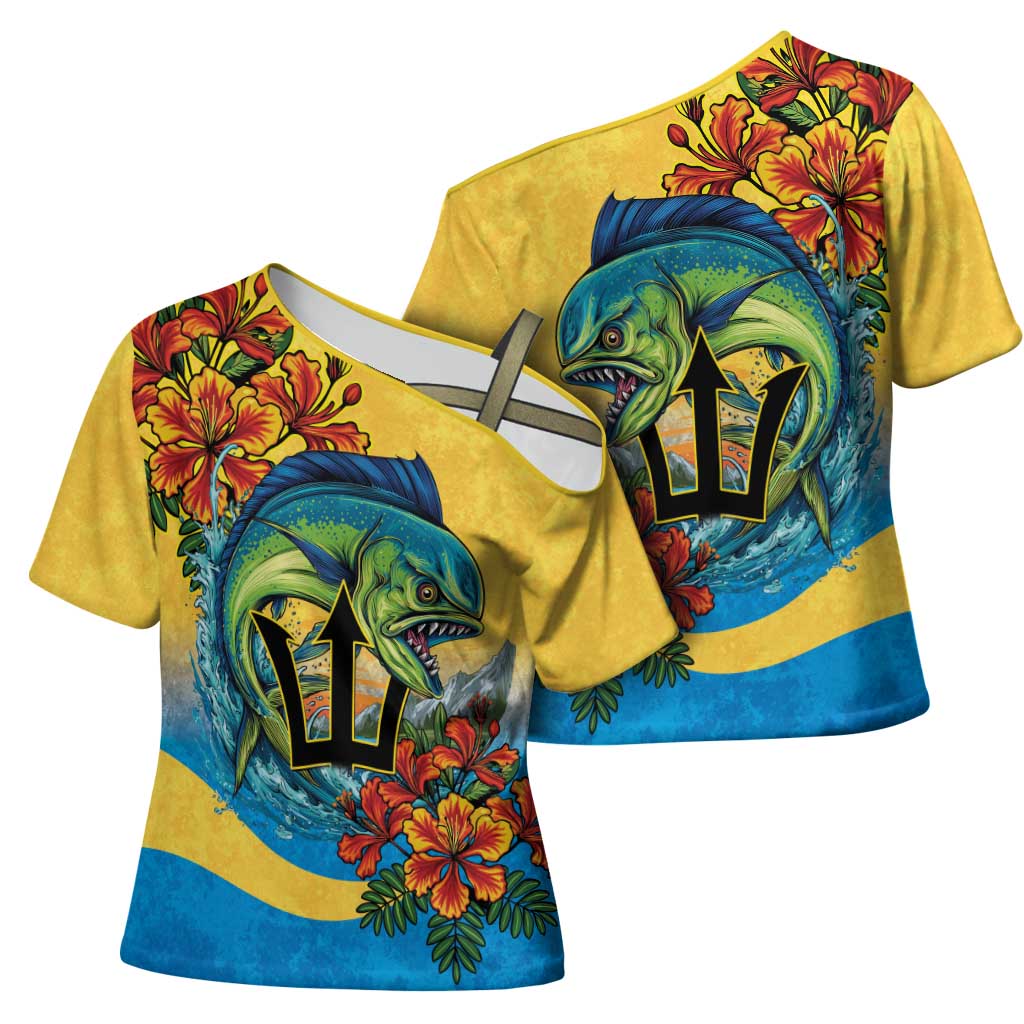 Black Barbadians Mahi-mahi Trident Cross Shoulder Shirt