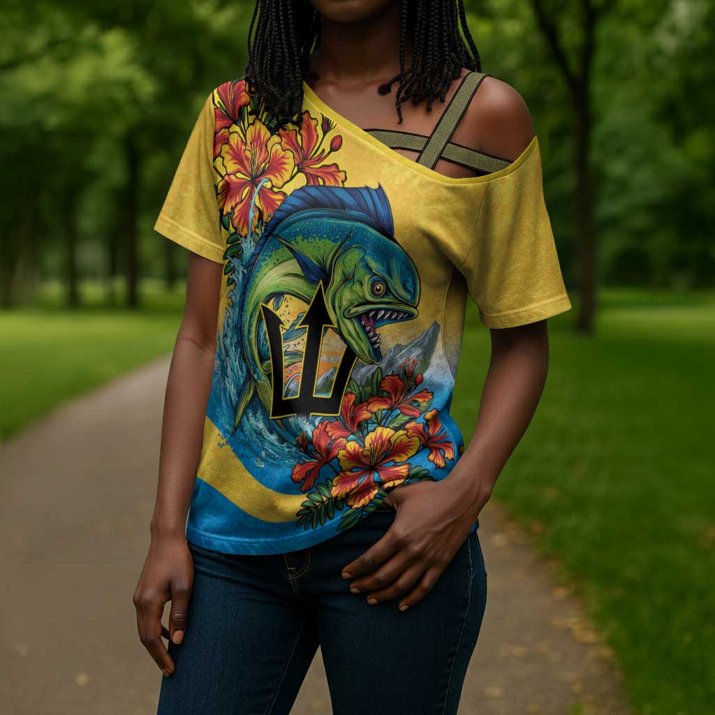Black Barbadians Mahi-mahi Trident Cross Shoulder Shirt