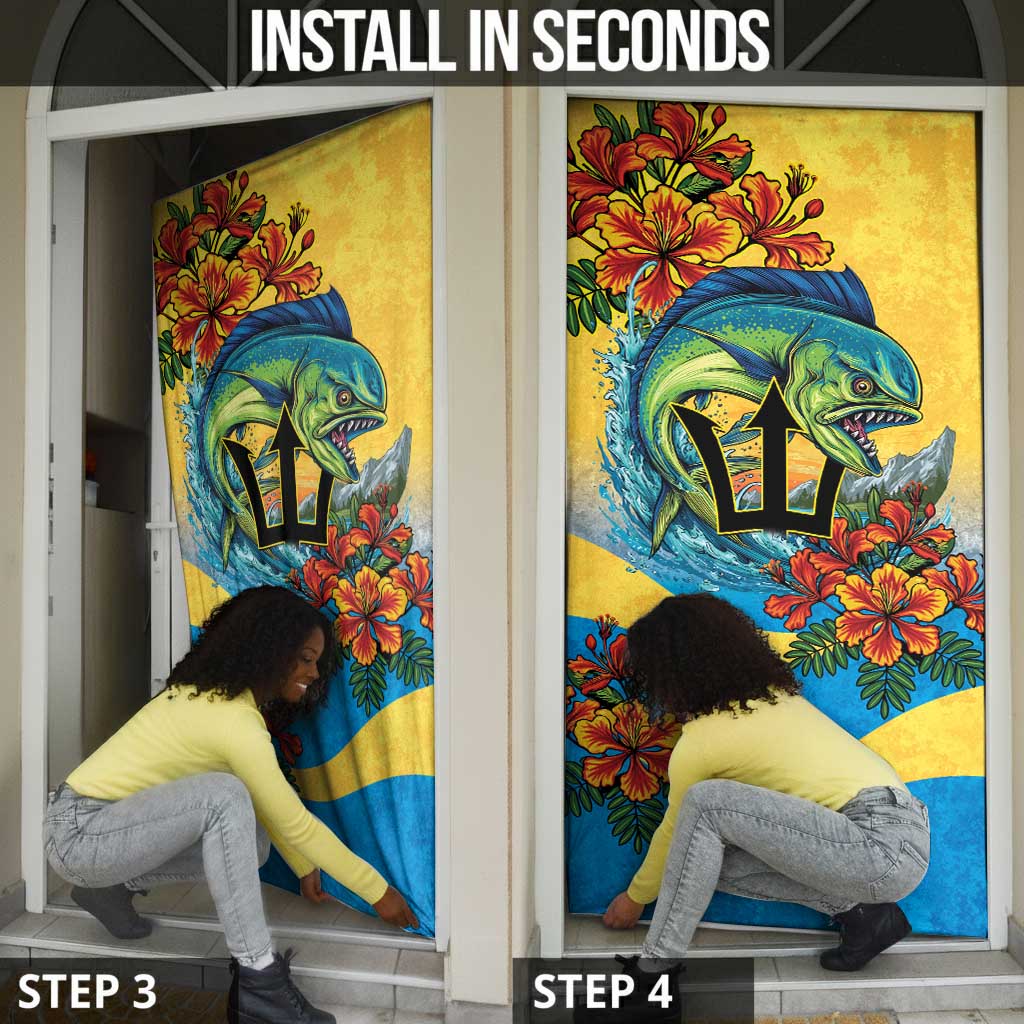 Black Barbadians Mahi-mahi Trident Door Cover