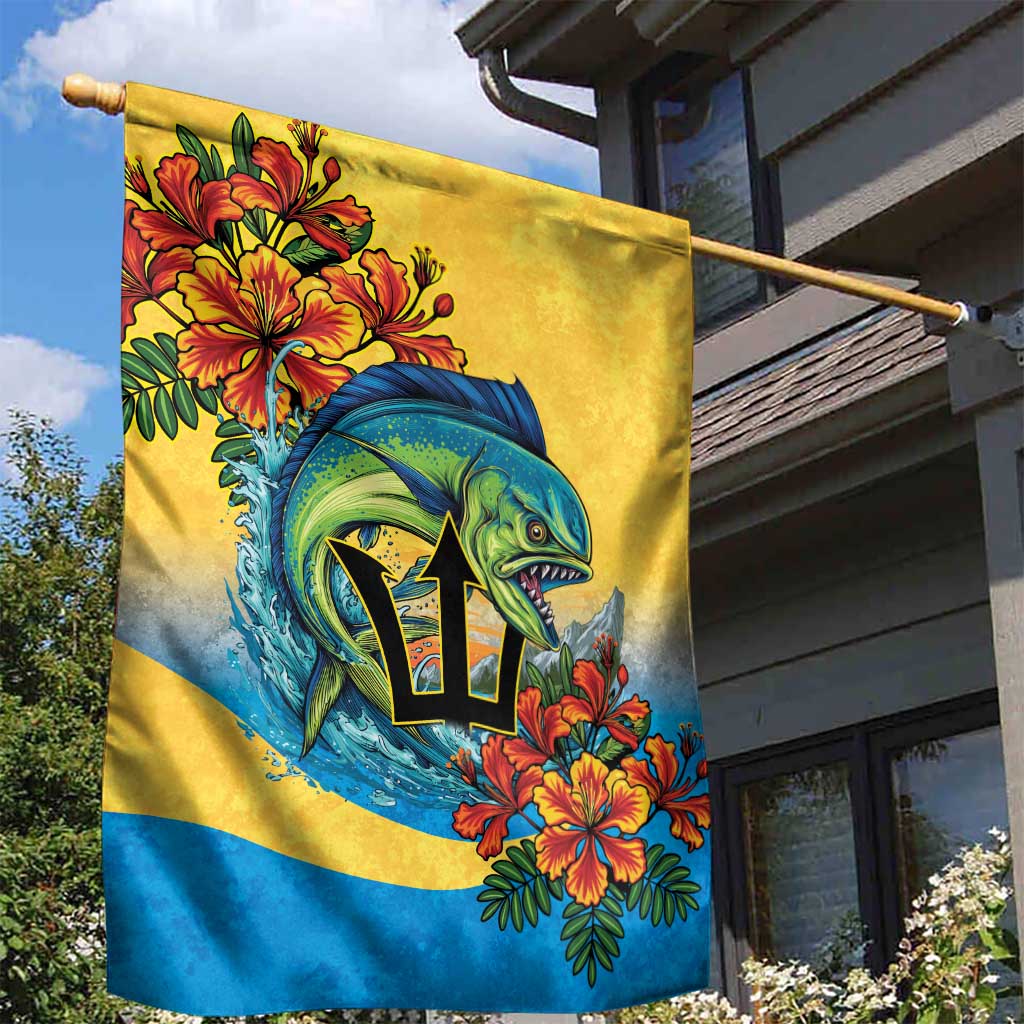 Black Barbadians Mahi-mahi Trident Garden Flag - African Pride