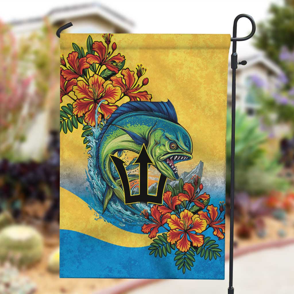 Black Barbadians Mahi-mahi Trident Garden Flag - African Pride