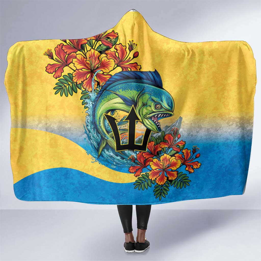 Black Barbadians Mahi-mahi Trident Hooded Blanket - African Pride