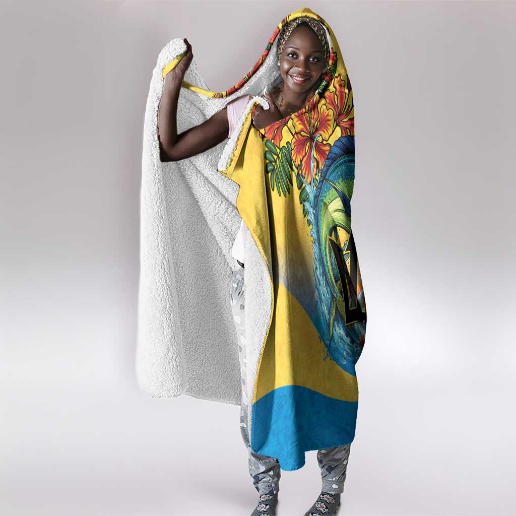 Black Barbadians Mahi-mahi Trident Hooded Blanket - African Pride