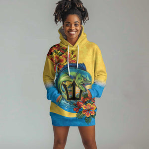 Black Barbadians Mahi-mahi Trident Hoodie Dress - African Pride