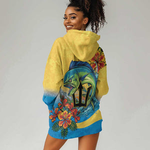 Black Barbadians Mahi-mahi Trident Hoodie Dress - African Pride