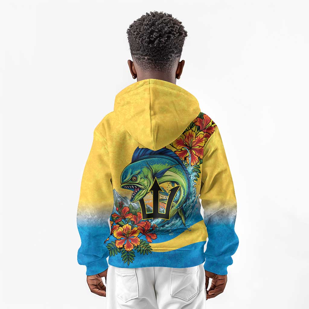 Black Barbadians Mahi-mahi Trident Kid Hoodie - African Pride