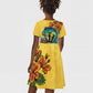 Black Barbadians Mahi-mahi Trident Kid Short Sleeve Dress - African Pride