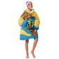 Black Barbadians Mahi-mahi Trident Kid Wearable Blanket Hoodie - African Pride