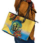 Black Barbadians Mahi-mahi Trident Leather Tote Bag - African Pride