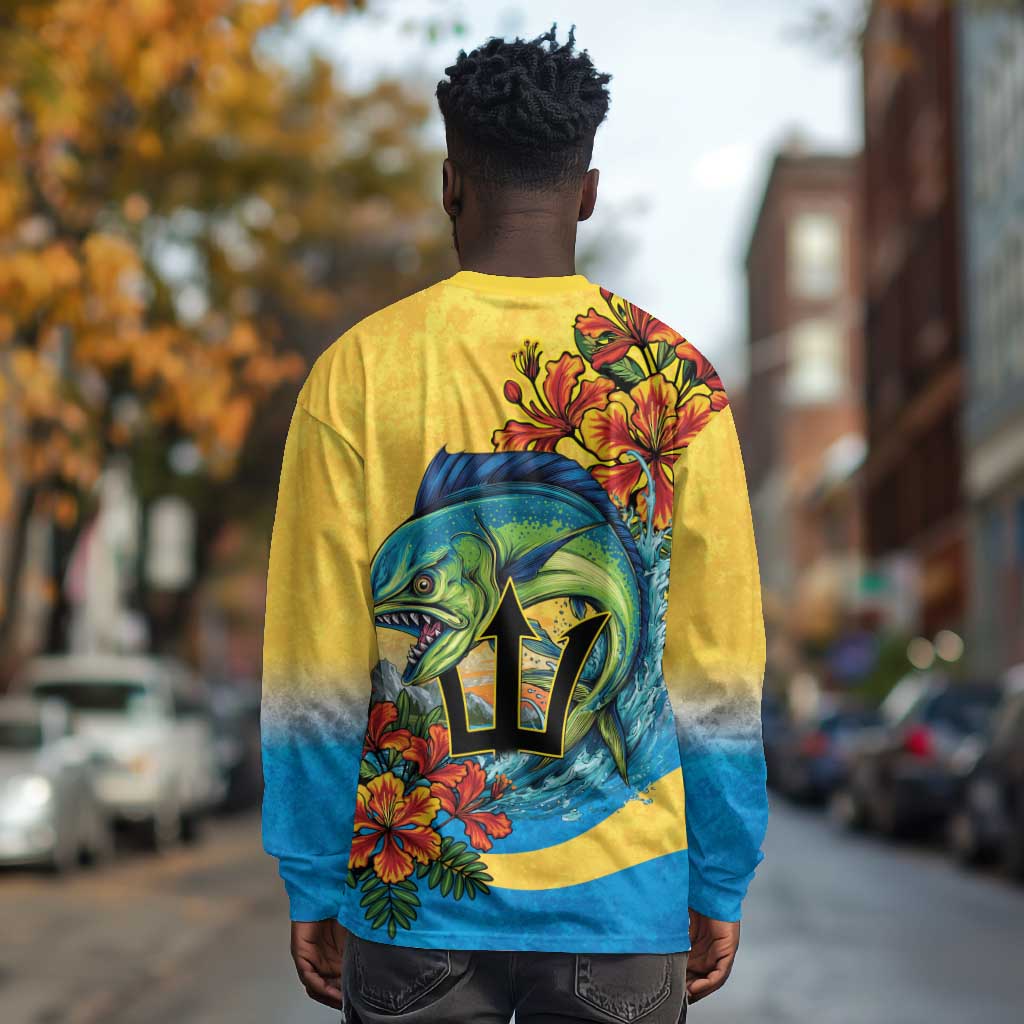 Black Barbadians Mahi-mahi Trident Long Sleeve Shirt - African Pride