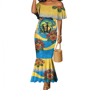 Black Barbadians Mahi-mahi Trident Mermaid Dress - African Pride