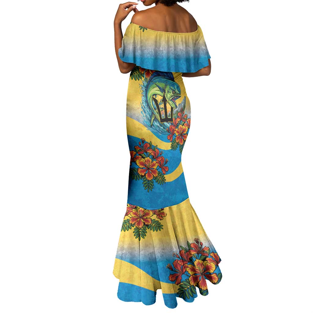 Black Barbadians Mahi-mahi Trident Mermaid Dress - African Pride