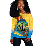 Black Barbadians Mahi-mahi Trident Off Shoulder Sweater - African Pride