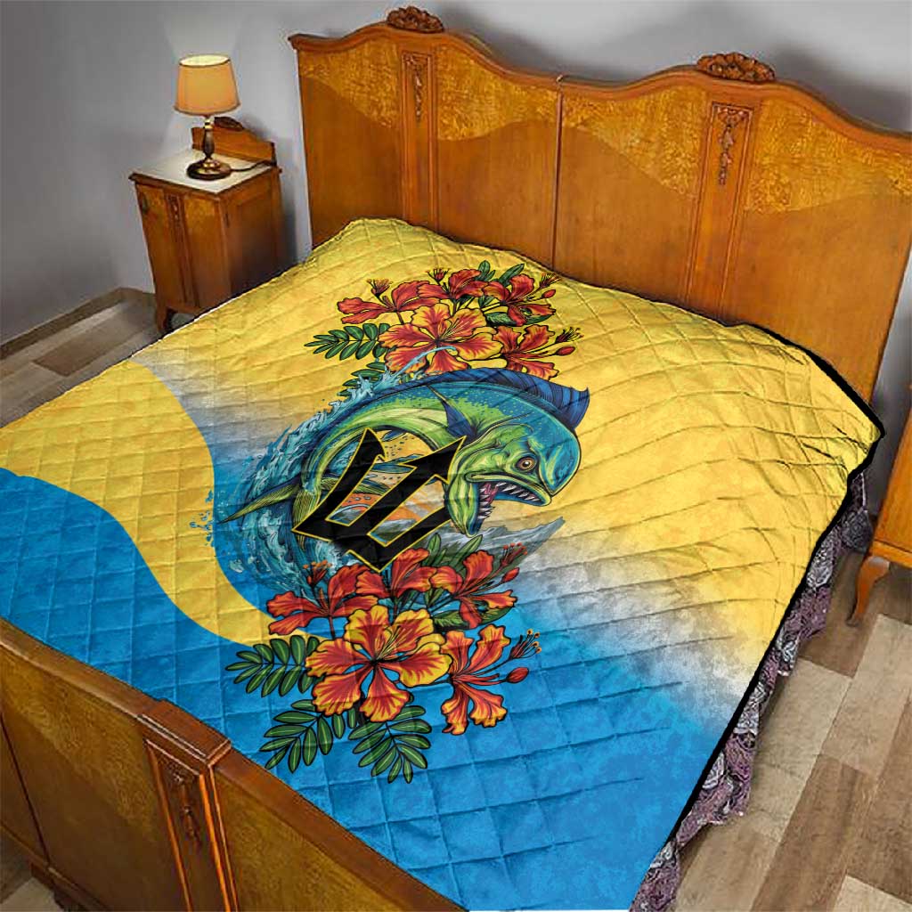 Black Barbadians Mahi-mahi Trident Quilt - African Pride